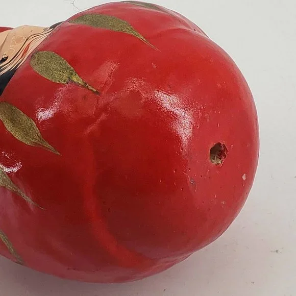Japanese Daruma Doll Red Wishing Doll Paper Mache 4" - Picture 4 of 4